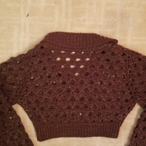 *sold*Beautiful Candies Shrug Crochet Brown Sz L - Picture 4 of 5